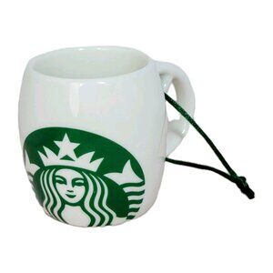 Starbucks 2010 Mini Demitasse Coffee Cup Mug 3 oz Green Siren Mermaid Ornament